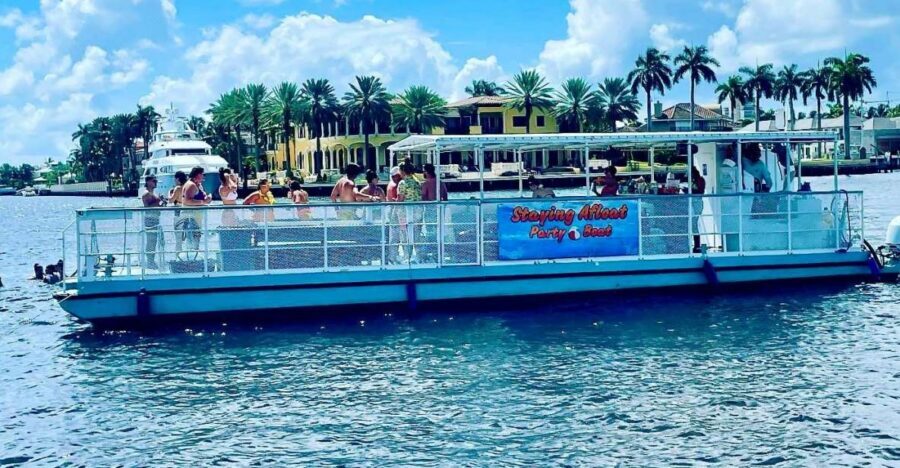 Fort Lauderdale: Scenic Boat Trip w/ Swim Stop & Inflatables - BYOB comfort and onboard setup: coolers, restrooms, and the dance-party return