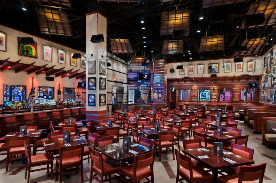 Meal at the Hard Rock Cafe Hollywood Florida - The food in plain terms: burgers, salads, desserts, and the Classic Smashed Burger